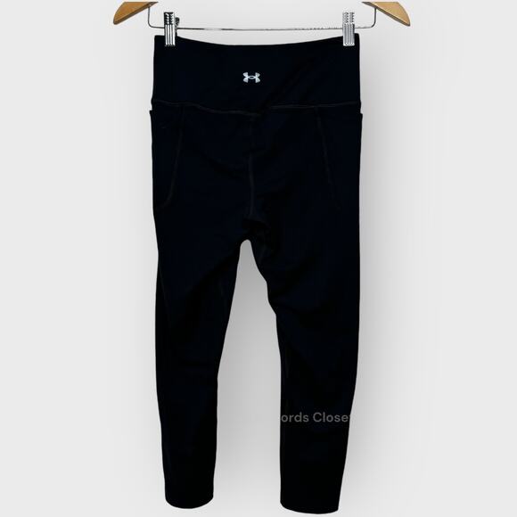 Under Armour Cropped Athleisure Leggings | Black Small High Waist Pockets Sporty - Picture 9 of 10